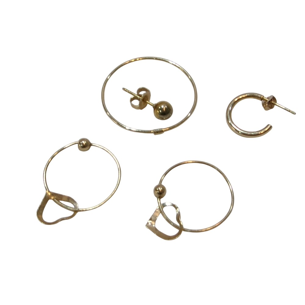 Group of 14K Yellow Gold Earrings 1.6 Grams Wear or Melt